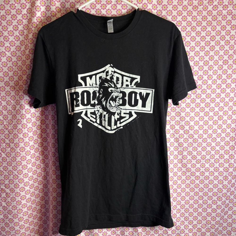 RockBoy Cycles T-Shirt Size Small Black Motorcycle Biker Graphic Tee Next Level